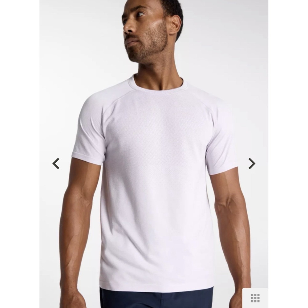VRST $54 Men's Circuit Short Sleeve Seamless Shirt XXL Misted Lilac Heather Slim